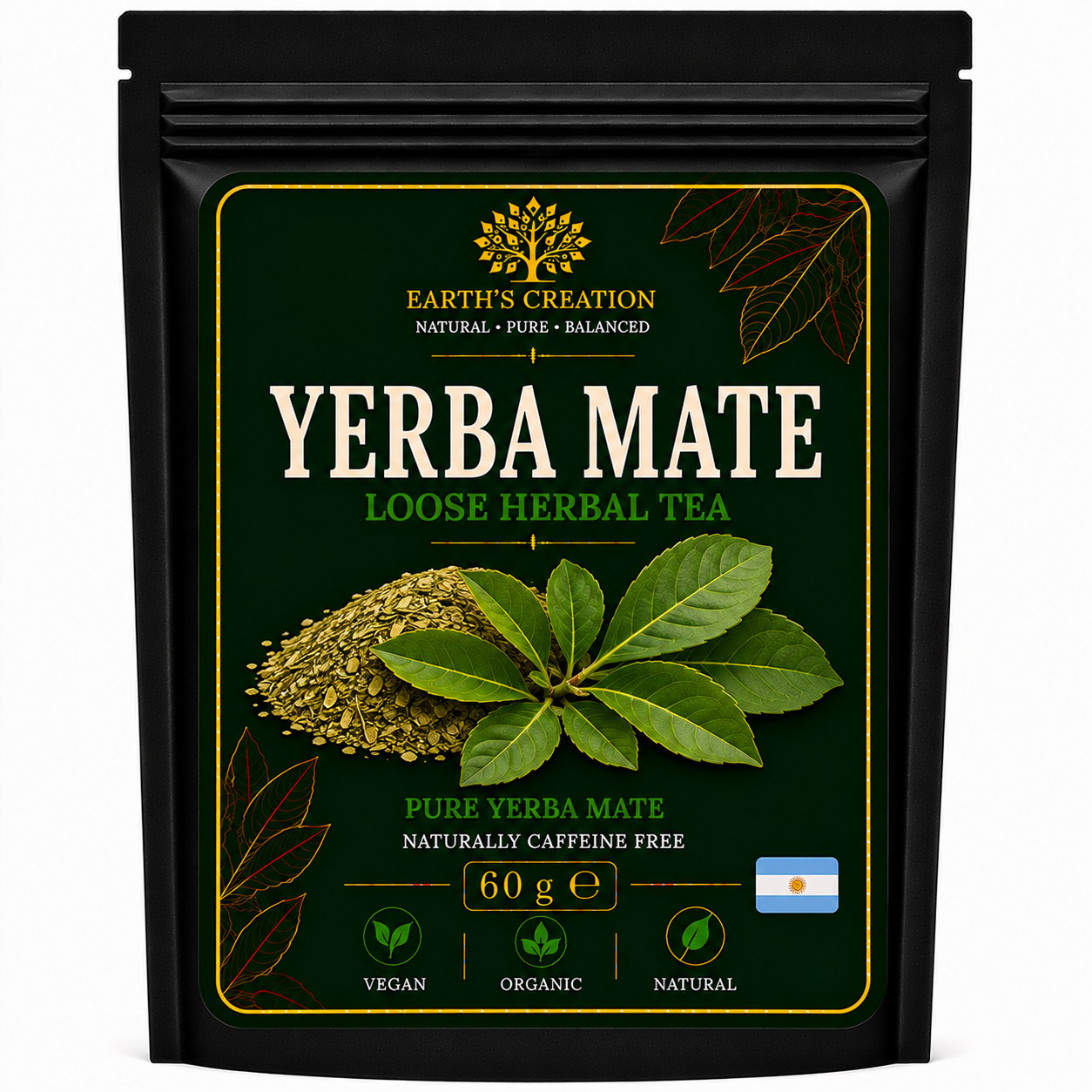 Yerba Mate Ilex paraguariensis traditional South American herbal tea